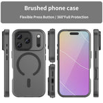 Custodia per telefono MagSafe in TPU satinato traslucido + PC a copertura totale, For iPhone 17 Pro Max, For iPhone 17 Pro, For iPhone 17