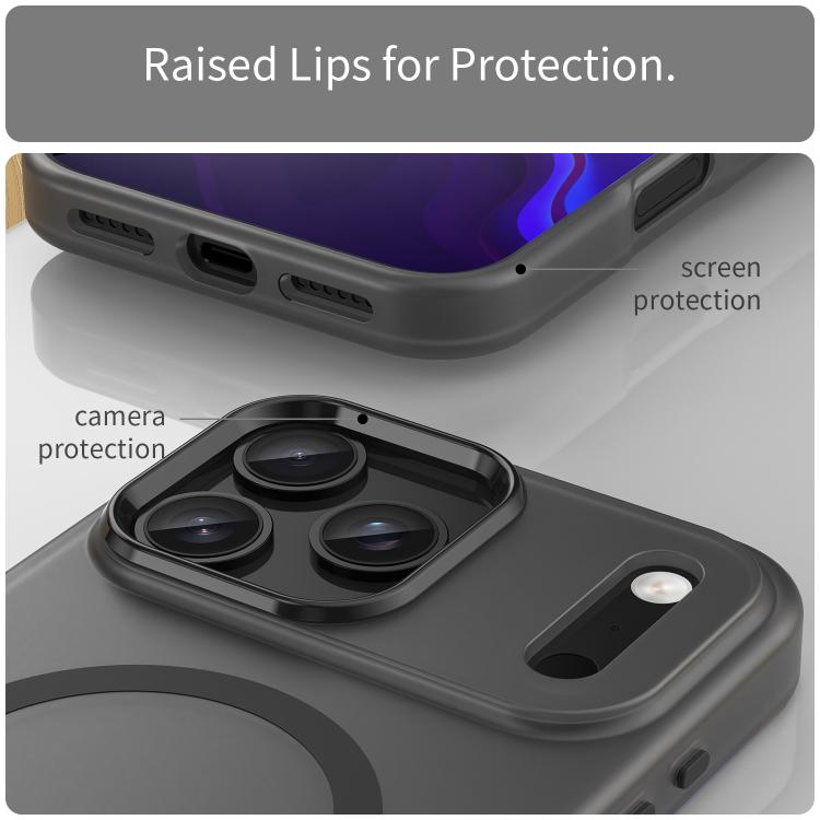 Custodia per telefono MagSafe in TPU satinato traslucido + PC a copertura totale, For iPhone 18 Pro Max, For iPhone 17e / 16e
