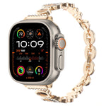Cinturino per orologio con catena in metallo con strass leopardati, For Apple Watch SE 2023 44mm, For Apple Watch SE 2023 40mm, For Apple Watch Ultra 2 49mm, For Apple Watch Series 9 45mm, For Apple Watch Series 9 41mm, For Apple Watch Ultra 49mm      ...