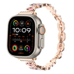 Cinturino per orologio con catena in metallo con strass leopardati, For Apple Watch SE 2023 44mm, For Apple Watch SE 2023 40mm, For Apple Watch Ultra 2 49mm, For Apple Watch Series 9 45mm, For Apple Watch Series 9 41mm, For Apple Watch Ultra 49mm      ...