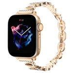 Cinturino per orologio con catena in metallo con strass leopardati, For Apple Watch SE 40mm, For Apple Watch SE 44mm, For Apple Watch Series 6 40mm, For Apple Watch Series 6 44mm, For Apple Watch Series 5 44mm, For Apple Watch Series 5 40mm            ...