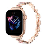 Cinturino per orologio con catena in metallo con strass leopardati, For Apple Watch 42mm, For Apple Watch 38mm