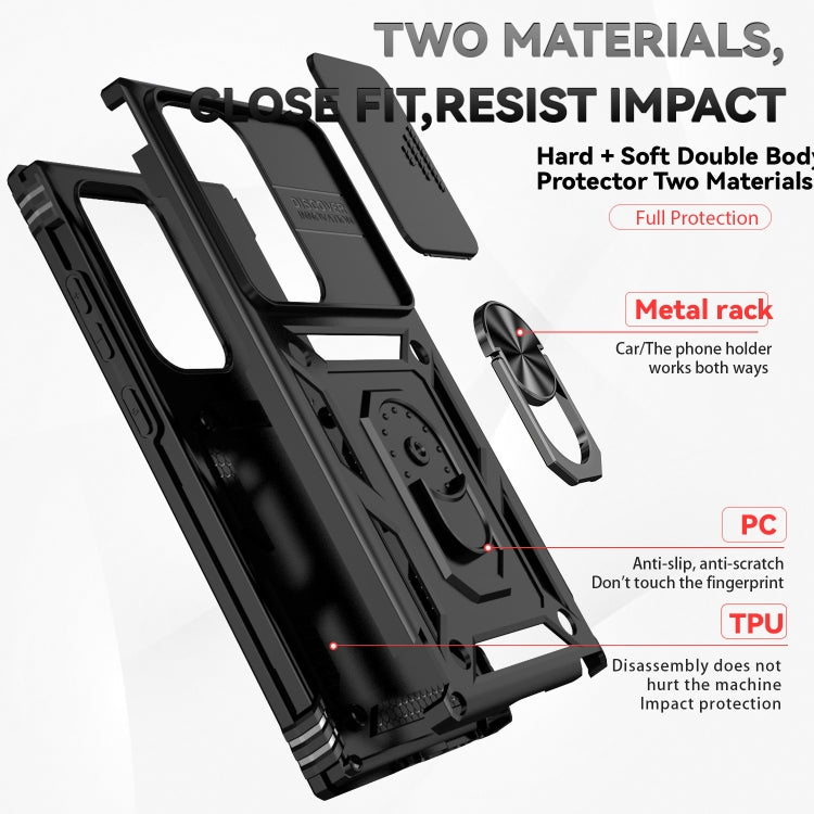Custodia per telefono con supporto Camshield scorrevole, For Samsung Galaxy S24 Ultra 5G, For Samsung Galaxy S24+ 5G, For Samsung Galaxy S24 5G