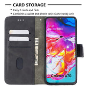 Custodia portafoglio in pelle sintetica per Samsung Galaxy A70