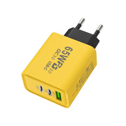 Caricabatterie USB + Type-C a ricarica rapida al nitruro di gallio da 65 W, EU Plug, US Plug