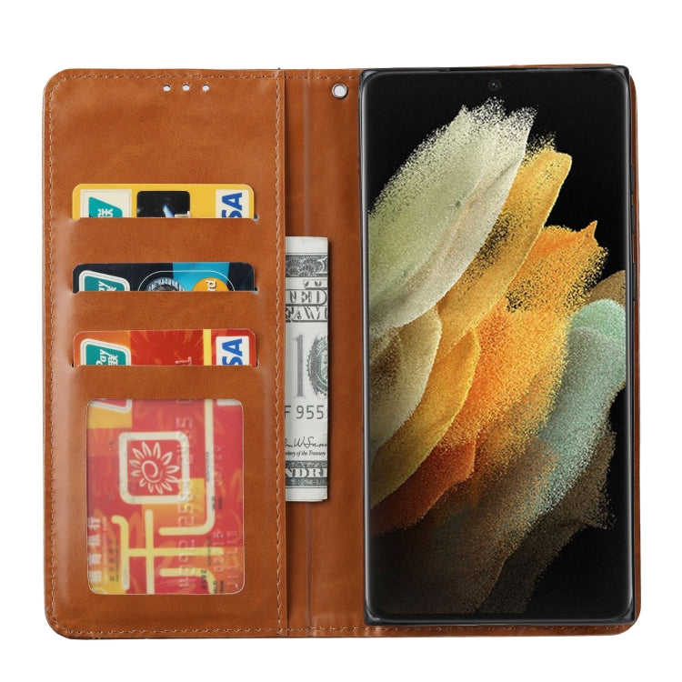 Custodia per telefono in pelle Flip con texture pelle impastata, For Samsung Galaxy S24 Ultra 5G, For Samsung Galaxy S24+ 5G, For Samsung Galaxy S24 5G