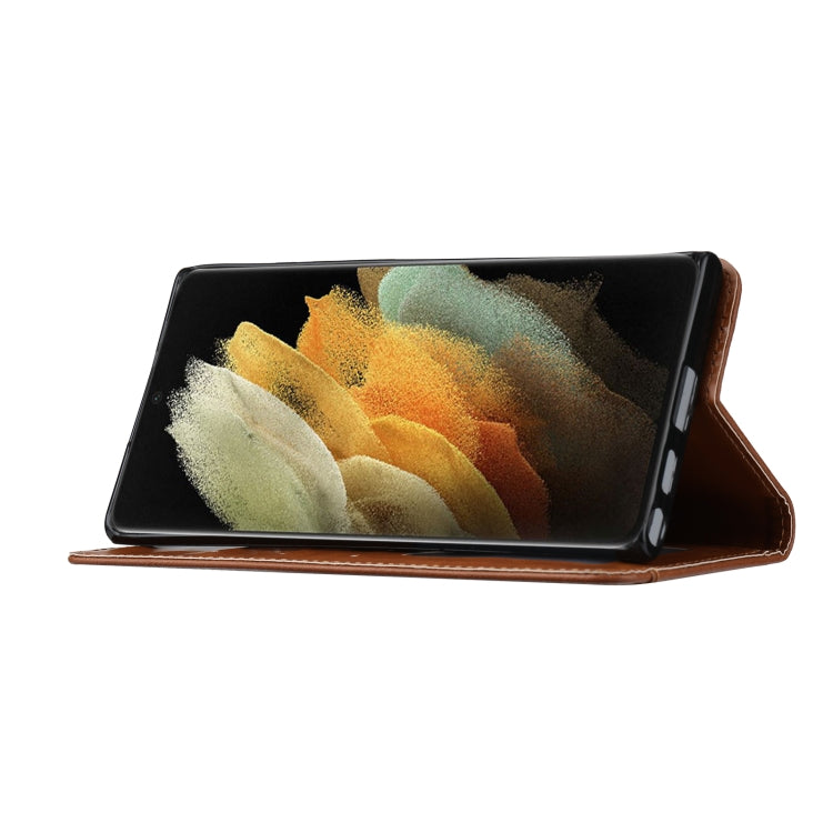 Custodia per telefono in pelle Flip con texture pelle impastata, For Samsung Galaxy S24 Ultra 5G, For Samsung Galaxy S24+ 5G, For Samsung Galaxy S24 5G
