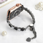 Bracciale a catena con perline di conchiglia, cinturino in metallo, For Apple Watch SE 2023 44mm, For Apple Watch SE 2023 40mm, For Apple Watch Ultra 2 49mm, For Apple Watch Series 9 45mm, For Apple Watch Series 9 41mm, For Apple Watch Ultra 49mm