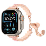 Bracciale a catena con perline di conchiglia, cinturino in metallo, For Apple Watch SE 2023 44mm, For Apple Watch SE 2023 40mm, For Apple Watch Ultra 2 49mm, For Apple Watch Series 9 45mm, For Apple Watch Series 9 41mm, For Apple Watch Ultra 49mm