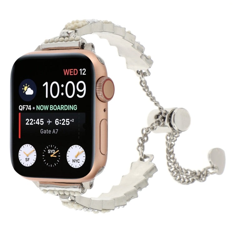 Bracciale a catena con perline di conchiglia, cinturino in metallo, For Apple Watch 42mm, For Apple Watch 38mm