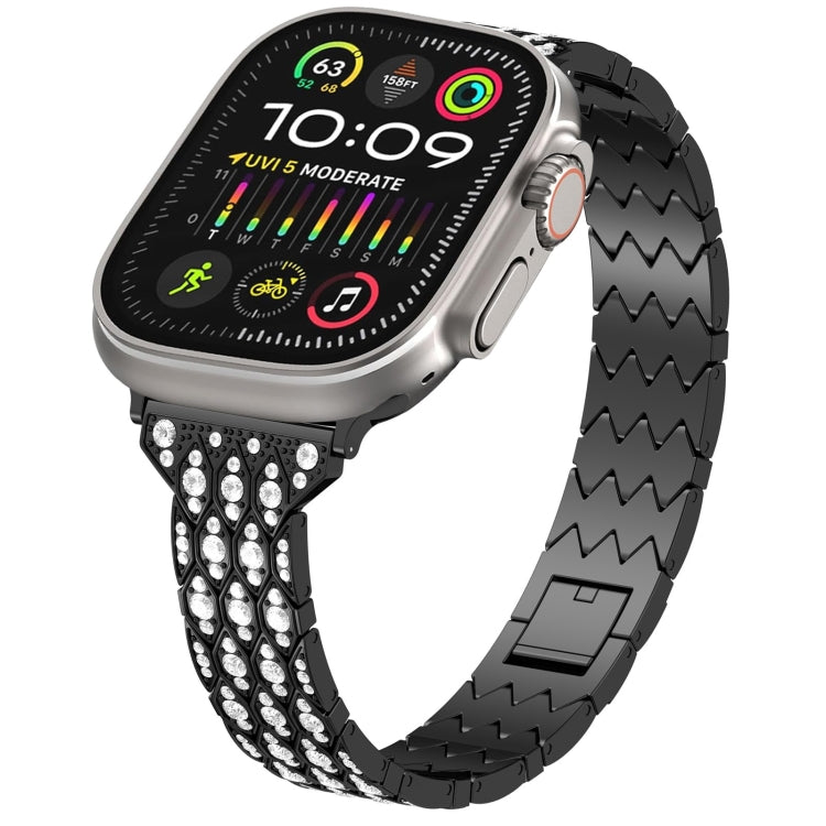 Cinturino per orologio in metallo con bracciale Devil Eye Diamond, For Apple Watch SE 2023 44mm, For Apple Watch SE 2023 40mm, For Apple Watch Ultra 2 49mm, For Apple Watch Series 9 45mm, For Apple Watch Series 9 41mm, For Apple Watch Ultra 49mm