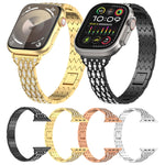 Cinturino per orologio in metallo con bracciale Devil Eye Diamond, For Apple Watch SE 2023 44mm, For Apple Watch SE 2023 40mm, For Apple Watch Ultra 2 49mm, For Apple Watch Series 9 45mm, For Apple Watch Series 9 41mm, For Apple Watch Ultra 49mm