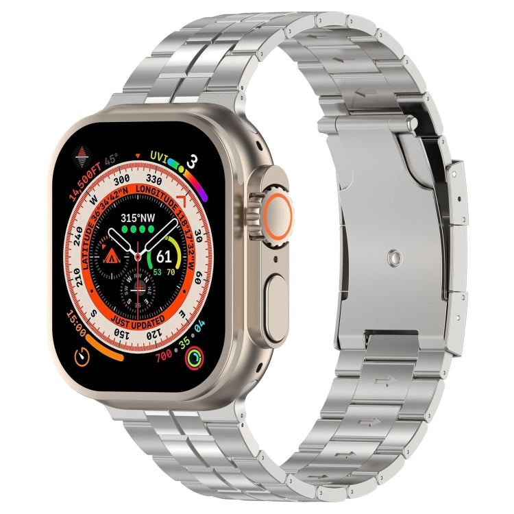 Cinturino per orologio in acciaio al titanio con fibbia tartaruga, For Apple Watch SE 2023 44mm, For Apple Watch SE 2023 40mm, For Apple Watch Ultra 2 49mm, For Apple Watch Series 9 45mm, For Apple Watch Series 9 41mm, For Apple Watch Ultra 49mm
