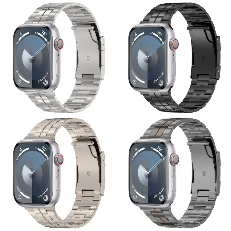 Cinturino per orologio in acciaio al titanio con fibbia tartaruga, For Apple Watch Series 4 44mm, For Apple Watch Series 4 40mm, For Apple Watch Series 3 38mm, For Apple Watch Series 3 42mm, For Apple Watch Series 2 42mm, For Apple Watch Series 2 38mm