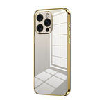 Custodia per telefono con foro fine con placcatura trasparente, For iPhone 15 Pro Max, For iPhone 15 Pro, For iPhone 15 Plus
