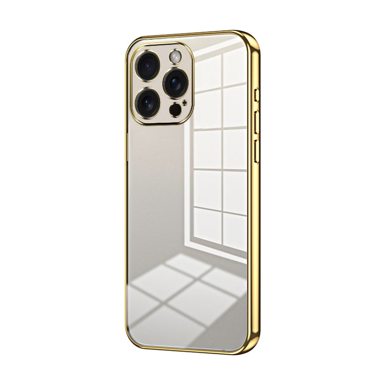 Custodia per telefono con foro fine con placcatura trasparente, For iPhone 15 Pro Max, For iPhone 15 Pro, For iPhone 15 Plus