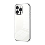 Custodia per telefono con foro fine con placcatura trasparente, For iPhone 15 Pro Max, For iPhone 15 Pro, For iPhone 15 Plus