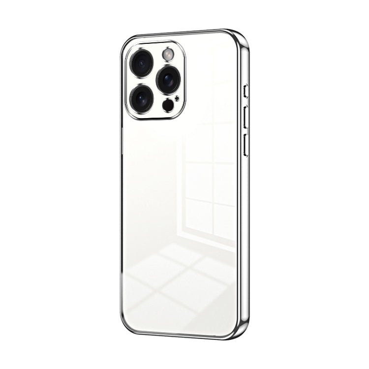 Custodia per telefono con foro fine con placcatura trasparente, For iPhone 15 Pro Max, For iPhone 15 Pro, For iPhone 15 Plus
