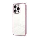 Custodia per telefono con foro fine con placcatura trasparente, For iPhone 15 Pro Max, For iPhone 15 Pro, For iPhone 15 Plus