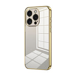 Custodia per telefono con foro fine con placcatura trasparente, For iPhone 15 Pro Max, For iPhone 15 Pro, For iPhone 15 Plus