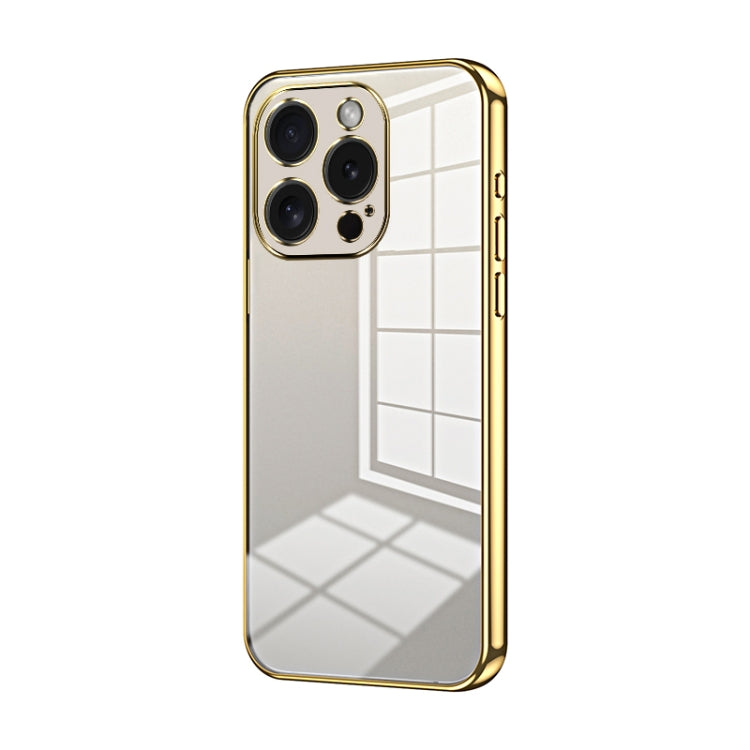 Custodia per telefono con foro fine con placcatura trasparente, For iPhone 15 Pro Max, For iPhone 15 Pro, For iPhone 15 Plus