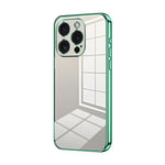 Custodia per telefono con foro fine con placcatura trasparente, For iPhone 15 Pro Max, For iPhone 15 Pro, For iPhone 15 Plus