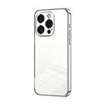 Custodia per telefono con foro fine con placcatura trasparente, For iPhone 15 Pro Max, For iPhone 15 Pro, For iPhone 15 Plus
