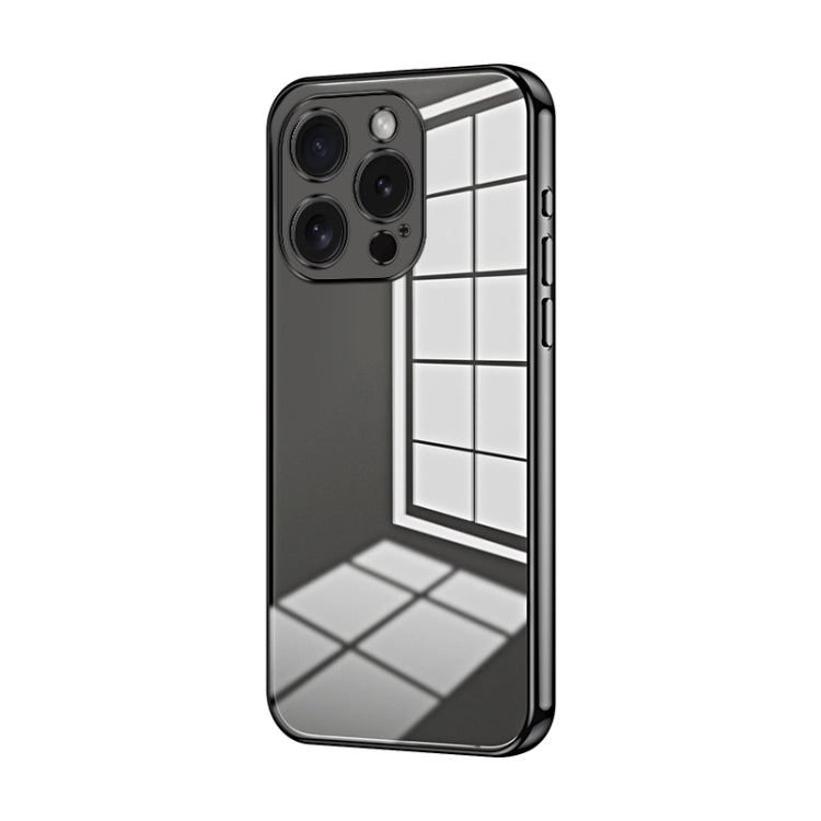 Custodia per telefono con foro fine con placcatura trasparente, For iPhone 15 Pro Max, For iPhone 15 Pro, For iPhone 15 Plus
