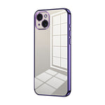Custodia per telefono con foro fine con placcatura trasparente, For iPhone 15 Pro Max, For iPhone 15 Pro, For iPhone 15 Plus