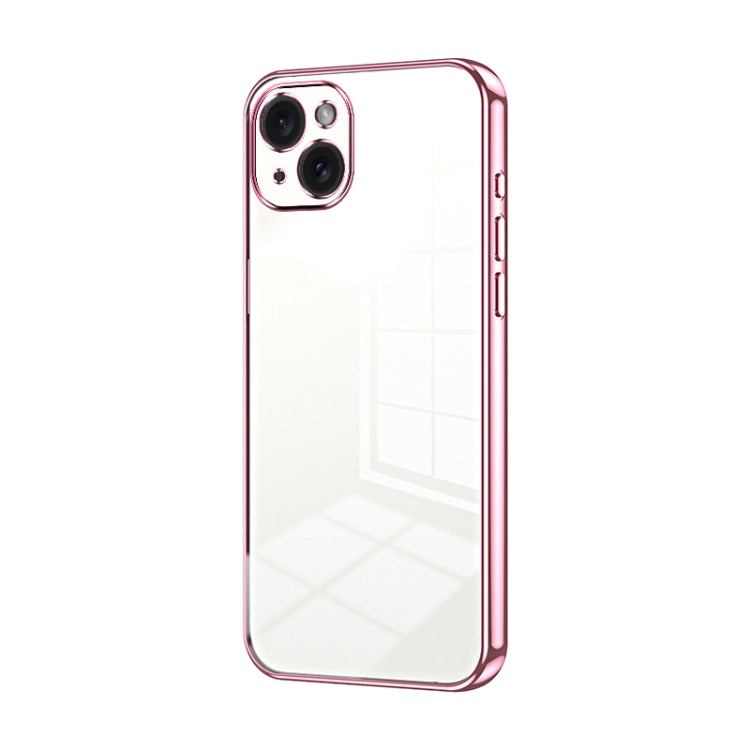 Custodia per telefono con foro fine con placcatura trasparente, For iPhone 15 Pro Max, For iPhone 15 Pro, For iPhone 15 Plus