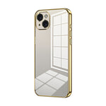 Custodia per telefono con foro fine con placcatura trasparente, For iPhone 15 Pro Max, For iPhone 15 Pro, For iPhone 15 Plus