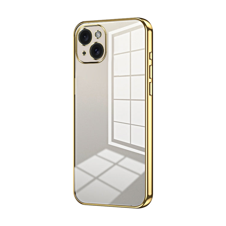 Custodia per telefono con foro fine con placcatura trasparente, For iPhone 15 Pro Max, For iPhone 15 Pro, For iPhone 15 Plus