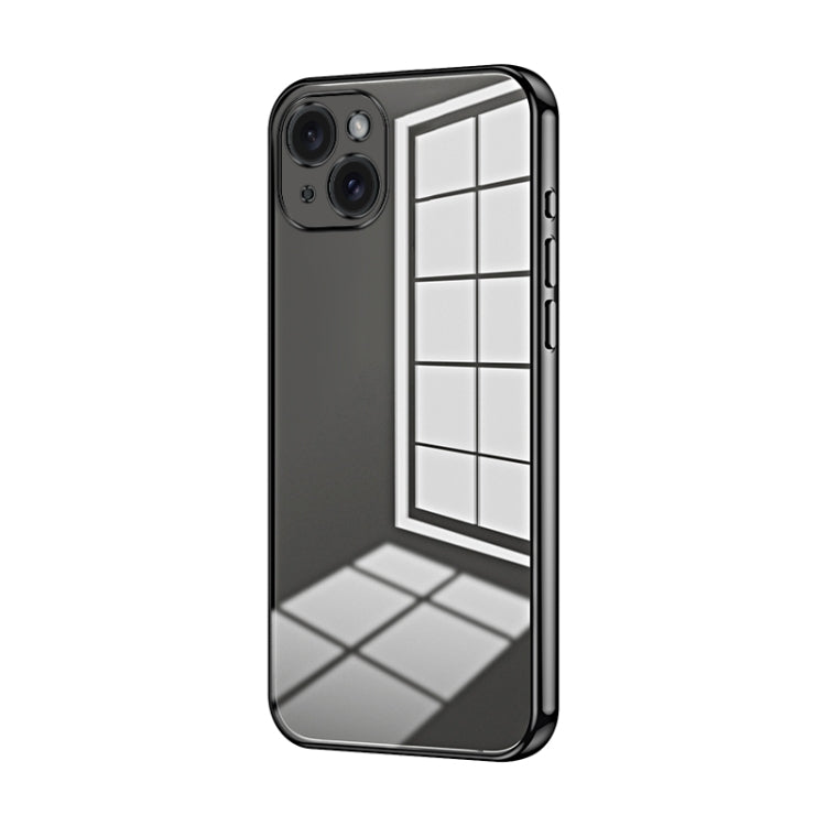 Custodia per telefono con foro fine con placcatura trasparente, For iPhone 15 Pro Max, For iPhone 15 Pro, For iPhone 15 Plus