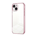 Custodia per telefono con foro fine con placcatura trasparente, For iPhone 15, For iPhone 14 Plus, For iPhone 14
