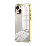 Custodia per telefono con foro fine con placcatura trasparente, For iPhone 15, For iPhone 14 Plus, For iPhone 14