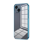 Custodia per telefono con foro fine con placcatura trasparente, For iPhone 15, For iPhone 14 Plus, For iPhone 14