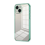 Custodia per telefono con foro fine con placcatura trasparente, For iPhone 15, For iPhone 14 Plus, For iPhone 14