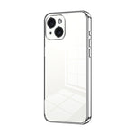 Custodia per telefono con foro fine con placcatura trasparente, For iPhone 15, For iPhone 14 Plus, For iPhone 14