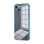 Custodia per telefono con foro fine con placcatura trasparente, For iPhone 15, For iPhone 14 Plus, For iPhone 14