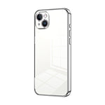 Custodia per telefono con foro fine con placcatura trasparente, For iPhone 15, For iPhone 14 Plus, For iPhone 14
