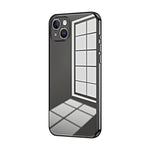Custodia per telefono con foro fine con placcatura trasparente, For iPhone 15, For iPhone 14 Plus, For iPhone 14