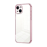 Custodia per telefono con foro fine con placcatura trasparente, For iPhone 15, For iPhone 14 Plus, For iPhone 14