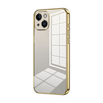 Custodia per telefono con foro fine con placcatura trasparente, For iPhone 15, For iPhone 14 Plus, For iPhone 14