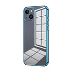 Custodia per telefono con foro fine con placcatura trasparente, For iPhone 15, For iPhone 14 Plus, For iPhone 14