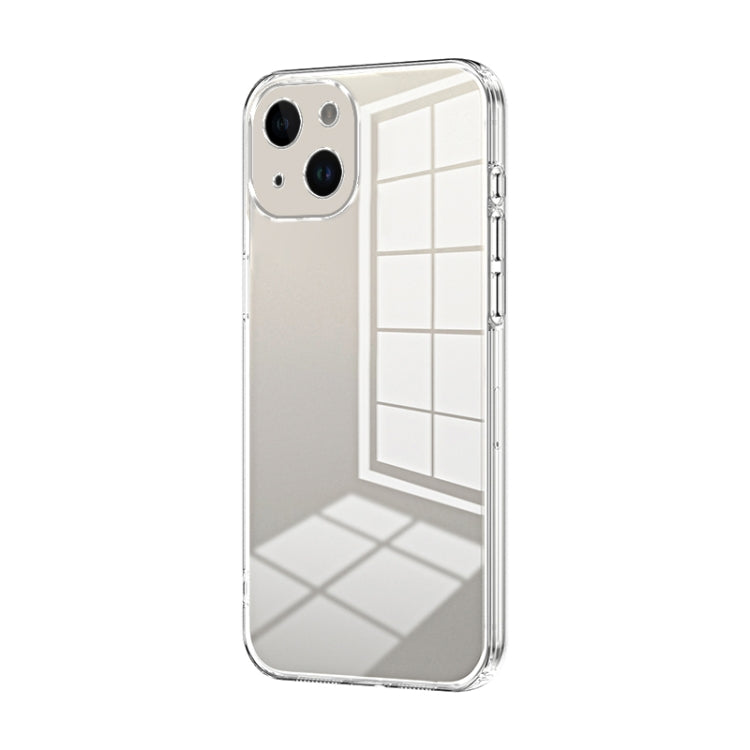 Custodia per telefono con foro fine con placcatura trasparente, For iPhone 15, For iPhone 14 Plus, For iPhone 14