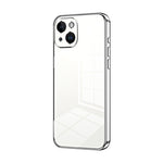 Custodia per telefono con foro fine con placcatura trasparente, For iPhone 15, For iPhone 14 Plus, For iPhone 14