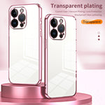 Custodia per telefono con foro fine con placcatura trasparente, For iPhone 14 Pro, For iPhone 14 Pro Max, For iPhone SE 2022 / 2020 / 8 / 7