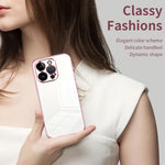 Custodia per telefono con foro fine con placcatura trasparente, For iPhone 14 Pro, For iPhone 14 Pro Max, For iPhone SE 2022 / 2020 / 8 / 7