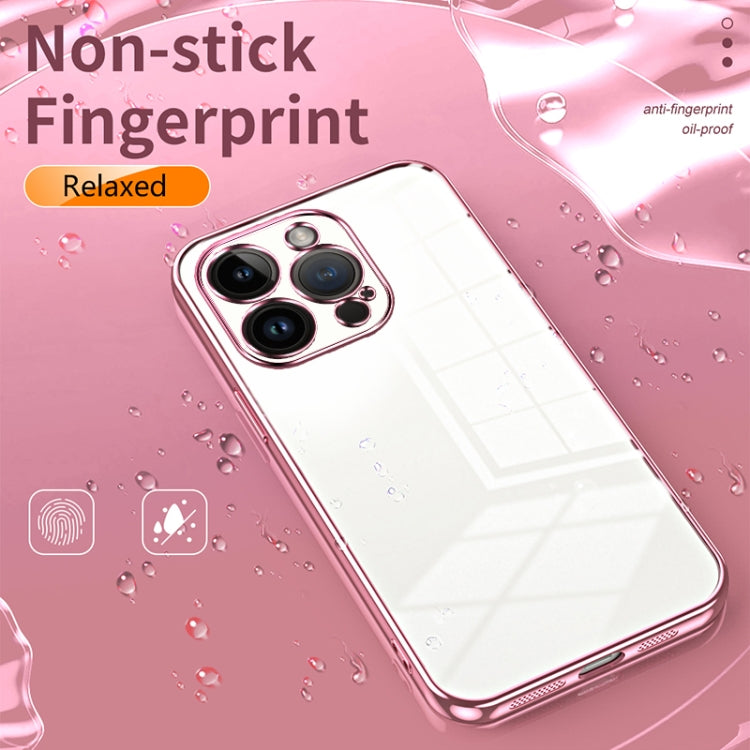 Custodia per telefono con foro fine con placcatura trasparente, For iPhone 14 Pro, For iPhone 14 Pro Max, For iPhone SE 2022 / 2020 / 8 / 7