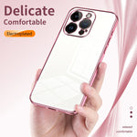 Custodia per telefono con foro fine con placcatura trasparente, For iPhone 14 Pro, For iPhone 14 Pro Max, For iPhone SE 2022 / 2020 / 8 / 7